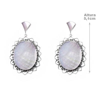 Brinco de Prata com Madrepérola