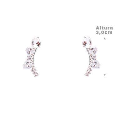 Brinco de Prata com Zircônia.