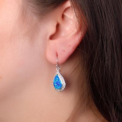 Brinco de Prata com Opala.