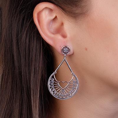 Brinco de Prata Vazado.