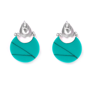 Brinco de Prata com Turquesa.