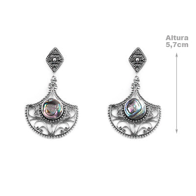 Brinco de Prata com Abalone