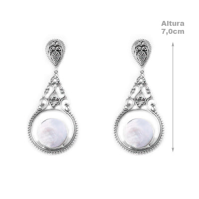 Brinco de Prata com Madrepérola