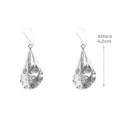 Brinco de Prata Trabalhado.