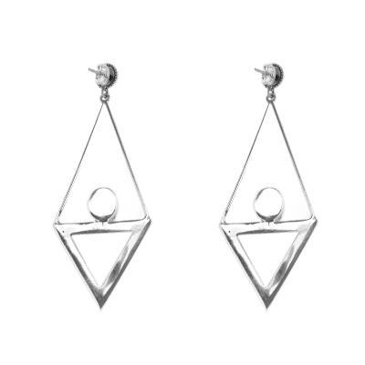 Brinco de Prata com Quartzo Rosa.