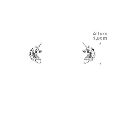 Brinco de Prata Unicórnio.
