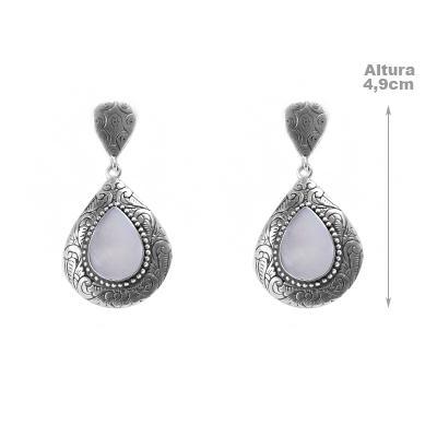 Brinco de Prata com Madrepérola.