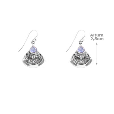 Brinco de Prata com Pedra da Lua