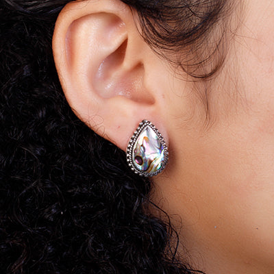 Brinco de Prata com Abalone