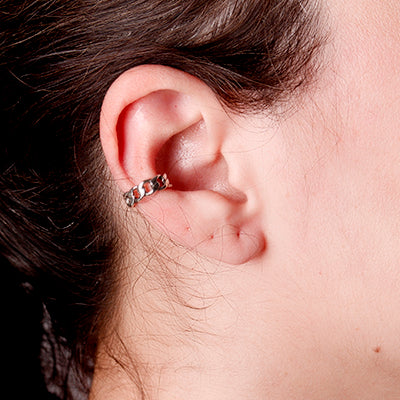 Piercing de Prata Pressão para Orelha