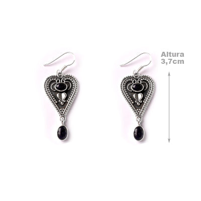 Brinco de Prata com Safira.