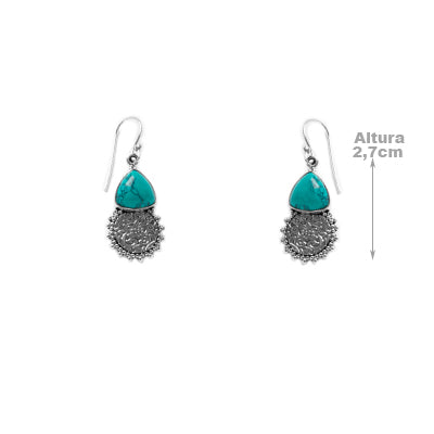 Brinco de Prata com Turquesa