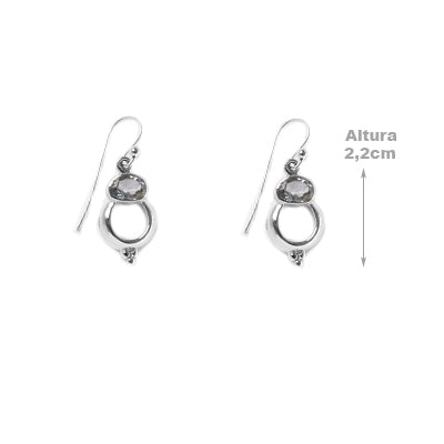 Brinco de Prata com Topázio