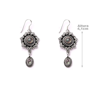 Brinco de Prata com Labradorita.