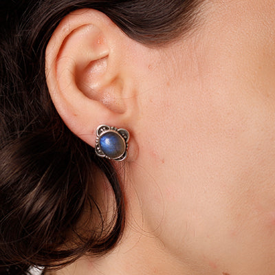 Brinco de Prata com Labradorita.