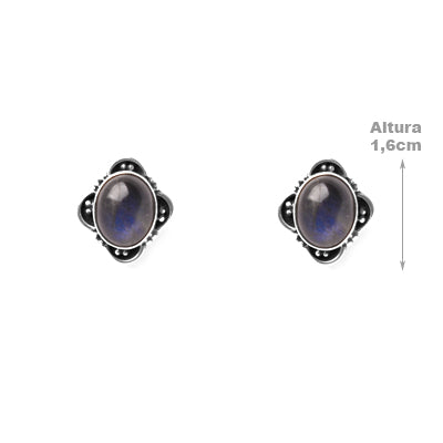 Brinco de Prata com Labradorita.