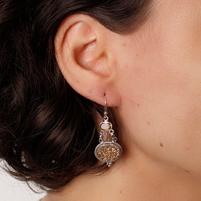 Brinco de Prata com Drusa.