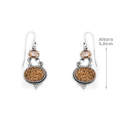 Brinco de Prata com Drusa.