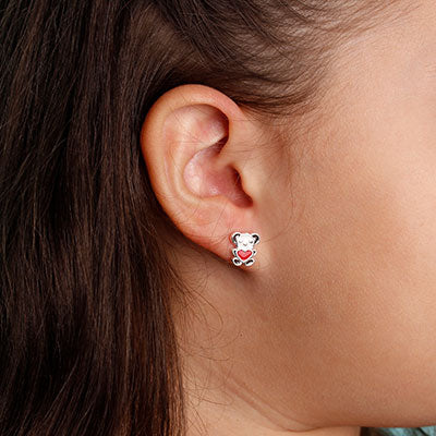 Brinco de Prata Urso