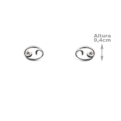 Brinco de Prata Signo Câncer