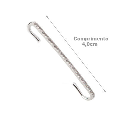 Piercing de Prata Pressão para Orelha