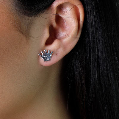 Brinco De Prata Coroa