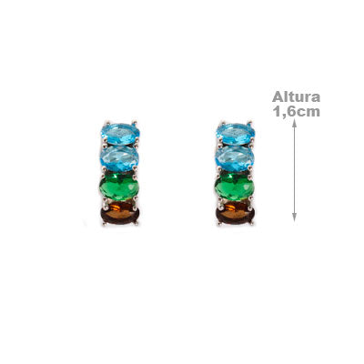 Brinco de Prata com Pedras