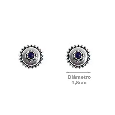 Brinco de Prata com Lápis Lázuli