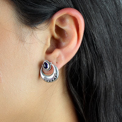 Brinco de Prata com Ametista