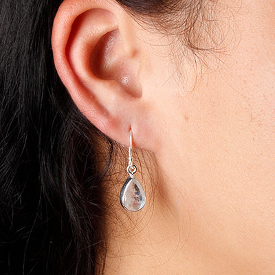 Brinco de Prata Pedra da Lua