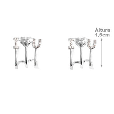 Brinco de Prata com Zircônias