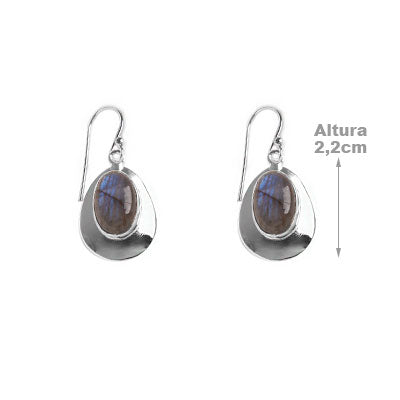 Brinco de Prata com Labradorita