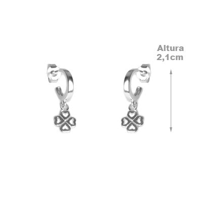 Argola de Prata com Trevo