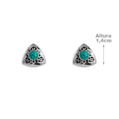 Brinco de Prata com Turquesa