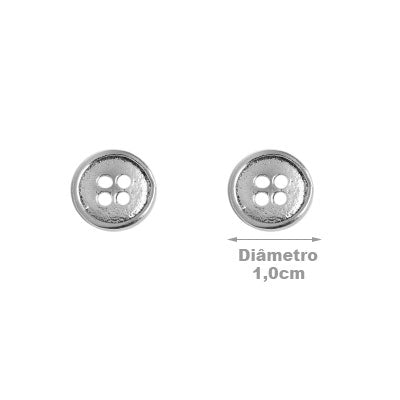 Brinco de Prata Botão