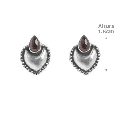 Brinco de Prata com Granada.