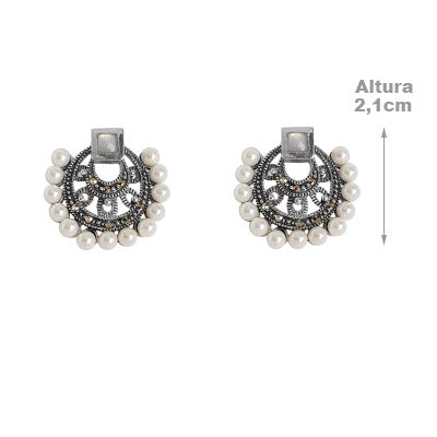 Brinco de Prata com Pérolas