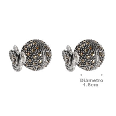 Brinco de Prata com Marcassita