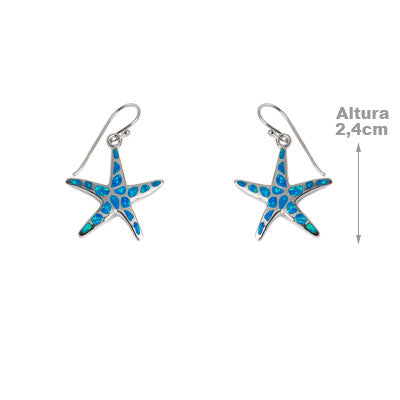 Brinco de Prata Estrela com Opala