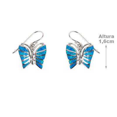 Brinco de Prata Borboleta com Opala