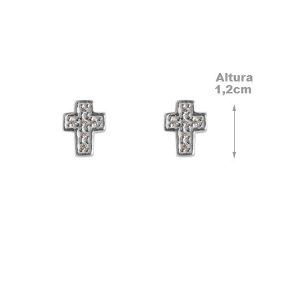 Brinco de Prata Cruz com Zircônia