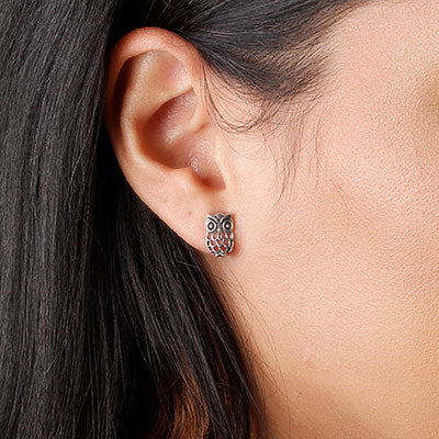 Brinco de Prata Coruja