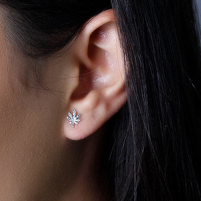 Brinco de Prata Folha