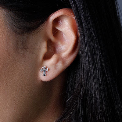 Brinco de Prata Cruz