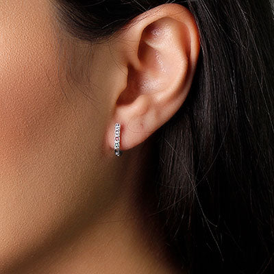 Brinco de Prata com Pedras