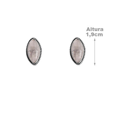 Brinco de Prata com Pedra da Lua