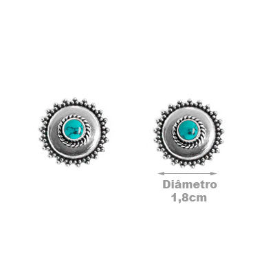 Brinco de Prata com Turquesa