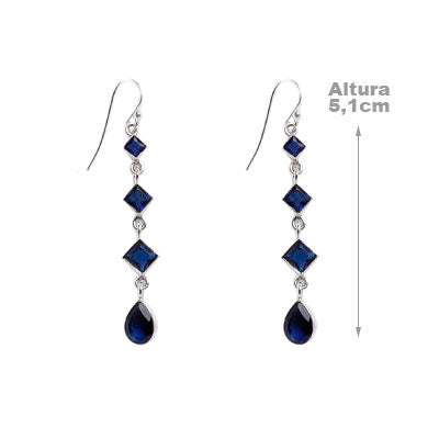 Brinco de Prata com Safira