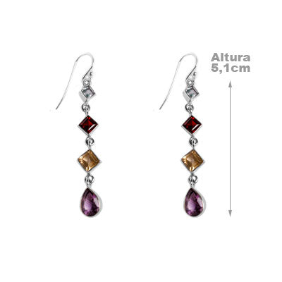 Brinco de Prata com Pedras