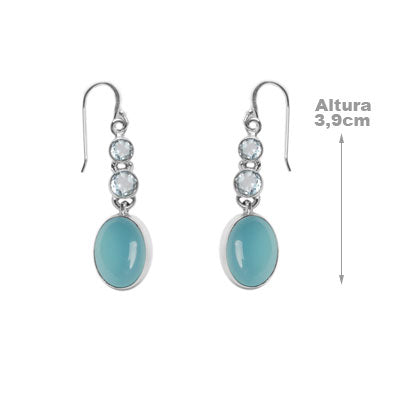 Brinco de Prata com Pedras